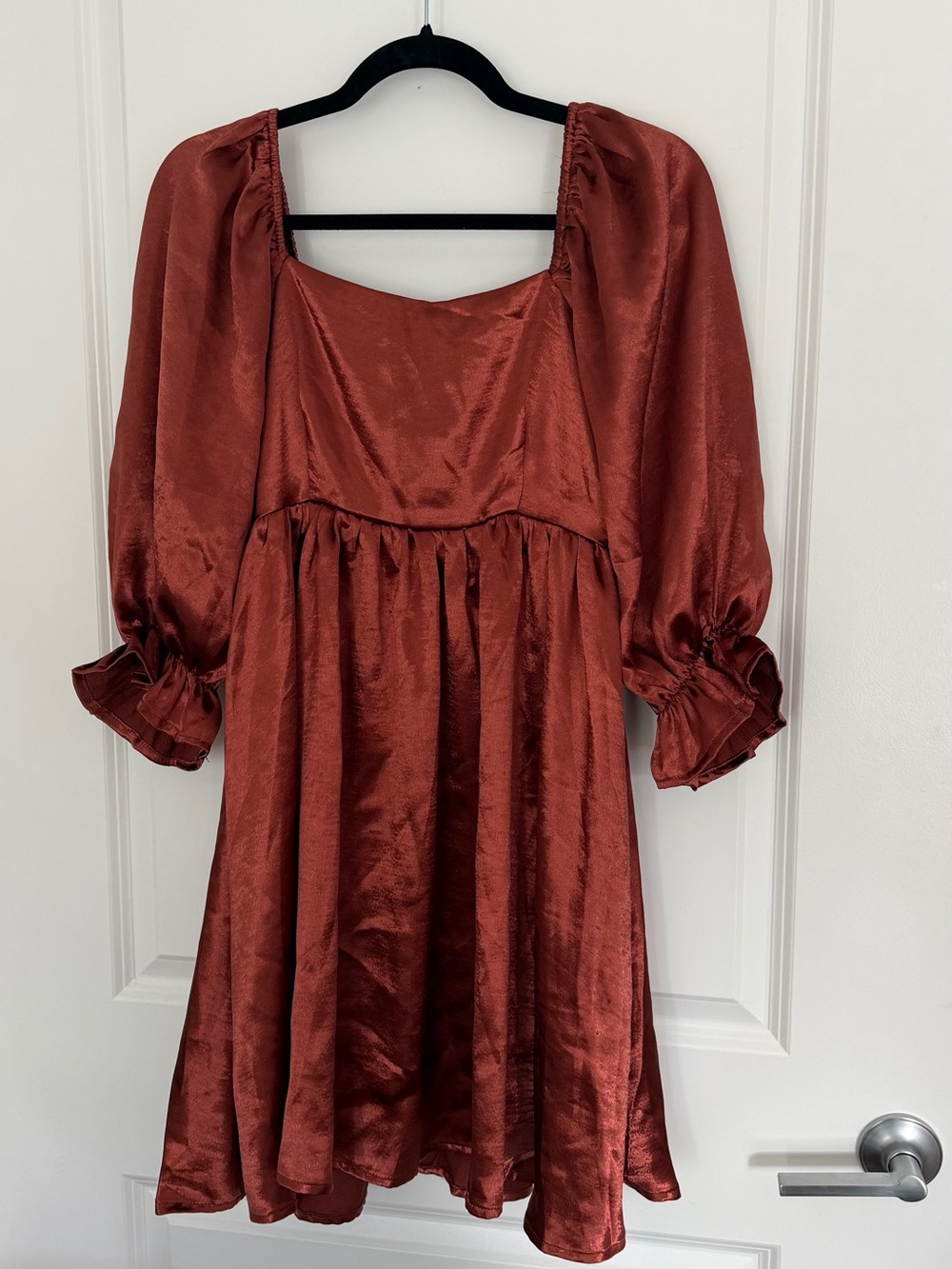 Pinkblush Maternity Pregnancy dress Fall Baby Shower satin size Small stretchy - Picture 5 of 14